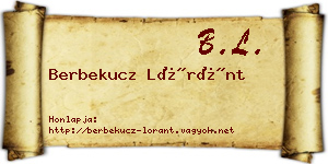 Berbekucz Lóránt névjegykártya